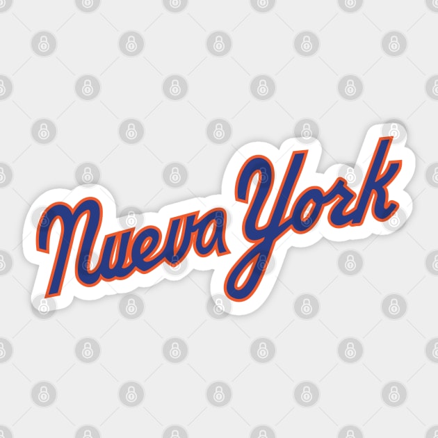 Los Mets de Nueva York - 80s Scirpt Sticker by bintburydesigns